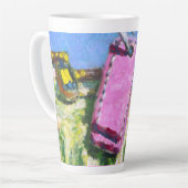 Tasse Latte Étiquette Rose (Angle gauche)