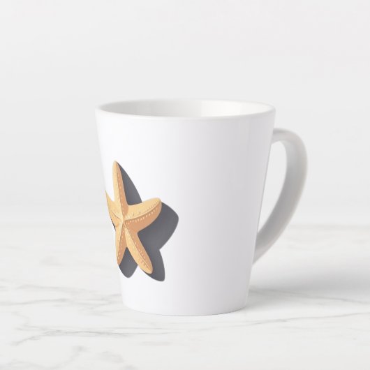Tasse Latte Étoile de mer et son ombre (Angle droit)