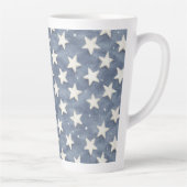 Tasse Latte Étoiles Bleues Blanches (Droite)