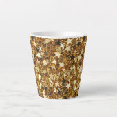 Tasse Latte Étoiles brillantes d'or (Devant)