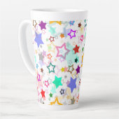 Tasse Latte Étoiles colorées blanches  (Angle gauche)