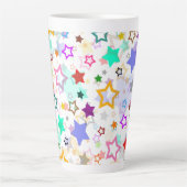 Tasse Latte Étoiles colorées blanches  (Devant)
