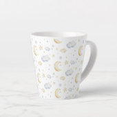 Tasse Latte Etoiles de lune d'aquarelle et Motif de nuage (Angle droit)