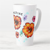 Tasse Latte Étoiles et fleurs d'araignée (Angle droit)