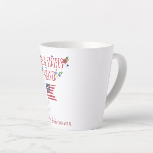 Tasse Latte Étoiles et rayures du drapeau américain (Angle droit)