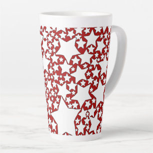 Tasse Latte Étoiles, Étoiles, Étoiles en rouge et blanc