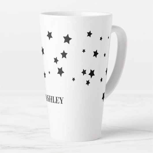 Tasse Latte Étoiles noires (Angle droit)