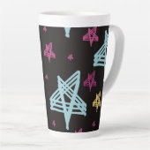 Tasse Latte Étoiles rocheuses bleu rose noir (Angle droit)