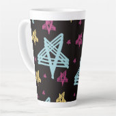 Tasse Latte Étoiles rocheuses bleu rose noir (Angle gauche)