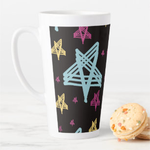 Tasse Latte Étoiles rocheuses bleu rose noir