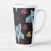 Tasse Latte Étoiles rocheuses bleu rose noir (Droite)