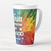 Tasse Latte Être encore et connaître Psaumes 46-10 (Angle droit)