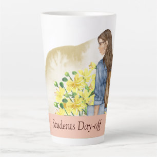 Tasse Latte Étudiante Boire
