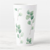 Tasse Latte Eucalyptus Motif vert (Devant)