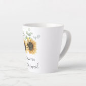 Tasse Latte Eucalyptus tournesol Mariage de fleurs Bridesmaid (Angle droit)