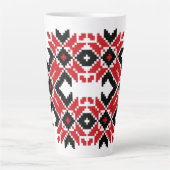 Tasse Latte Europe de l'Est Motif, folklore traditionnel, folk (Devant)