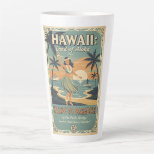 Tasse Latte Évasion vintage hawaïenne au pays de l'Aloha vers