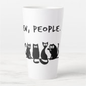 Tasse Latte Ew Les Gens Sont Drôles, Chats Noirs Meowy (Devant)