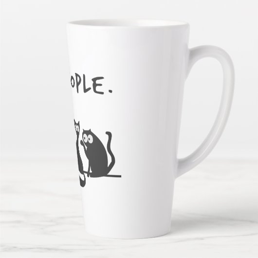 Tasse Latte Ew Les Gens Sont Drôles, Chats Noirs Meowy (Droite)
