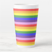 Tasse Latte Excellente qualité Rainbow Stripe Bright Colors (Devant)