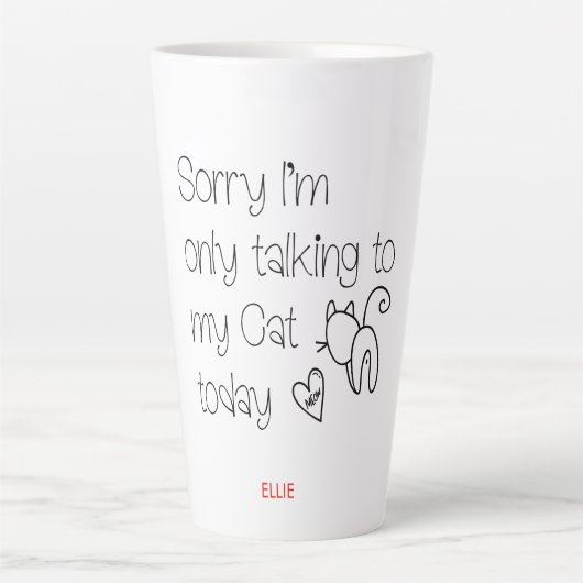 Tasse Latte Excusez-moi amusant Parler seulement à mon chat au (Devant)