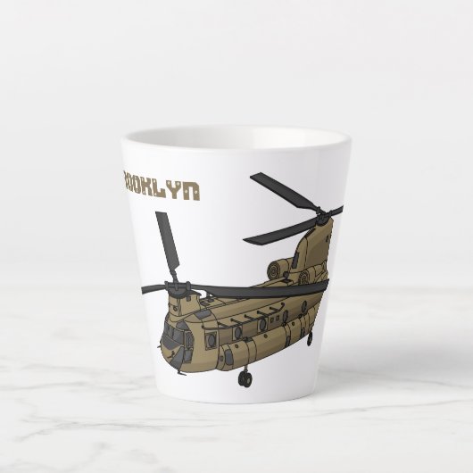 Tasse Latte Exemple d'hélicoptère militaire Chinook (Devant)