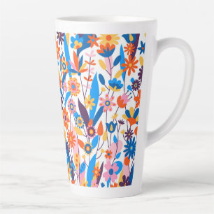 Tasse Latte Exotique multicolore Floral Arrière - plan-32939