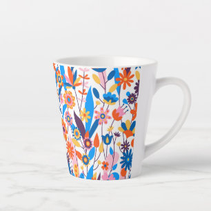 Tasse Latte Exotique multicolore Floral Arrière - plan-32939
