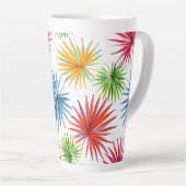 Tasse Latte Explosion de palmier abstrait coloré (Angle droit)