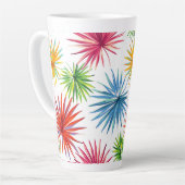 Tasse Latte Explosion de palmier abstrait coloré (Angle gauche)