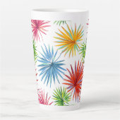 Tasse Latte Explosion de palmier abstrait coloré (Devant)