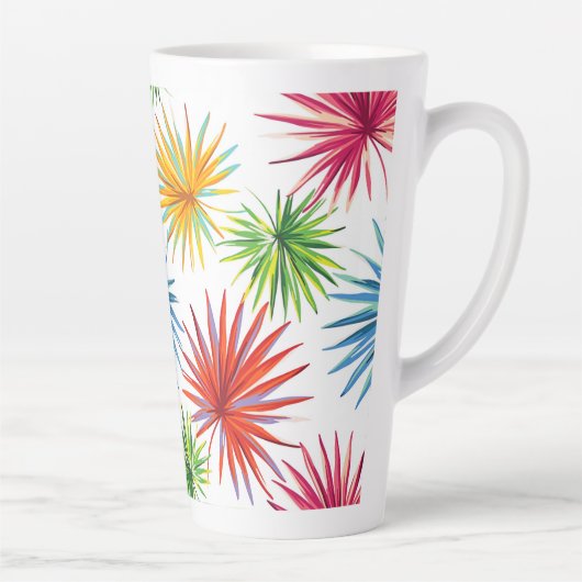 Tasse Latte Explosion de palmier abstrait coloré (Droite)