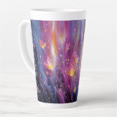 Tasse Latte Explosion florale lumineuse abstraite (Angle gauche)