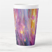 Tasse Latte Explosion florale lumineuse abstraite (Devant)