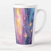 Tasse Latte Explosion florale lumineuse abstraite (Droite)