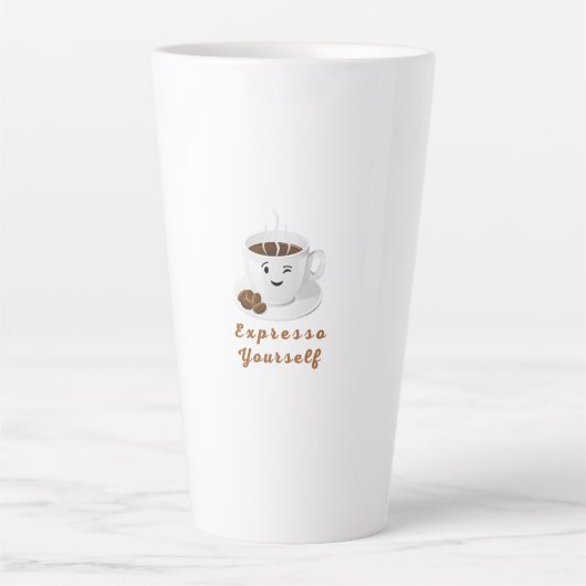 Tasse Latte Expresso Yourself – Funny Smiling Coffee Tee (Devant)