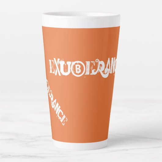 Tasse Latte Exuberance moderne Orange Bold Graffiti Typographi (Devant)