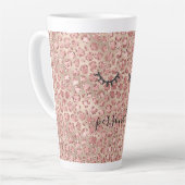 Tasse Latte Eyelashes Noir brillant Parties scintillant Blush  (Angle gauche)