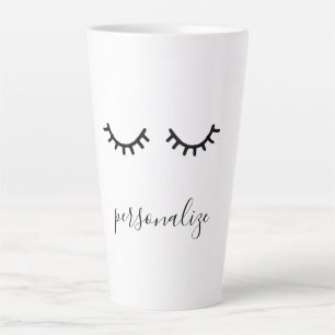 Tasse Latte Eyelashes noirs