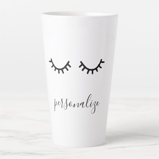 Tasse Latte Eyelashes noirs (Devant)