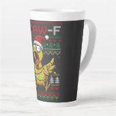 Tasse Latte F-CAW-F Funny Screaming Chicken Ugly Christmas (Angle droit)
