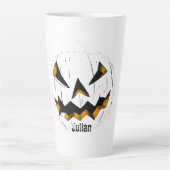 Tasse Latte Face simple de citrouille jack-o-lanterne Hallowee (Devant)