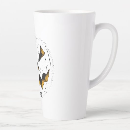 Tasse Latte Face simple de citrouille jack-o-lanterne Hallowee (Droite)