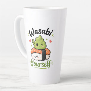 Tasse Latte Faites du Wasabi – Pun de Sushi Kawaii Mignon