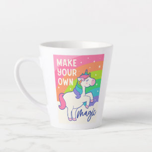 Tasse Latte Faites votre propre magie Cute Unicorn