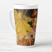 Tasse Latte Fallen Maple Feuille Jaune Automne Nature (Angle gauche)