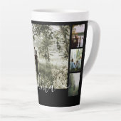 Tasse Latte Famille de collage de photos et de textes personna (Angle droit)