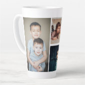 Tasse Latte Famille de collage de photos et de textes personna (Angle gauche)