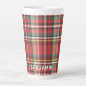 Tasse Latte Famille de Noël Rustique Plaid Personnalisée (Devant)