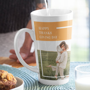 Tasse Latte Famille moderne photo et Bon thanksgiving cadeau d